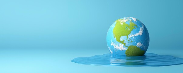 Global Warming Earth in Rising Water; A Symbolic Representation of Climate Change and its Impact