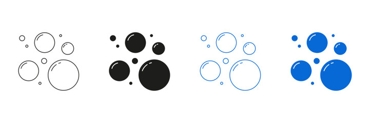 Bubbles Line And Solid Icon Set. Bubble Variations Symbol Collection. Isolated Vector Illustration