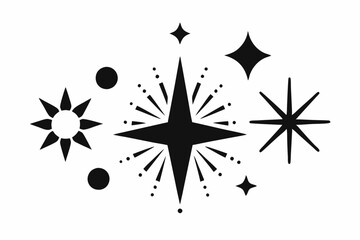 Fototapeta premium sparkles icons line art silhouette vector illustration