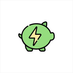 piggy bank with green arrow