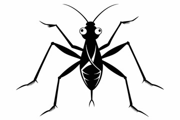 stick bug line art silhouette vector illustration