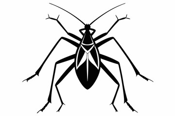 stick bug line art silhouette vector illustration