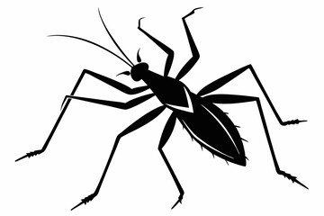 stick bug line art silhouette vector illustration