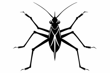 stick bug line art silhouette vector illustration