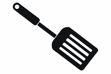 stove spatula line art silhouette vector illustration