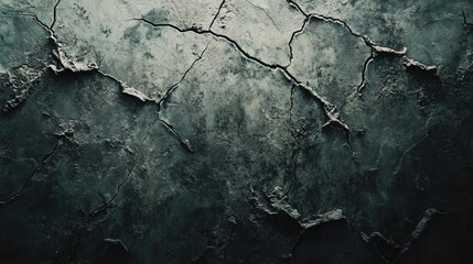 A weathered and cracked stone surface displays deep textures and tones