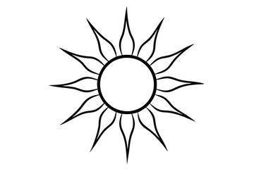 Naklejka premium sun line art silhouette vector illustration