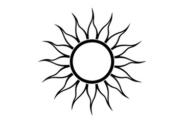 sun line art silhouette vector illustration