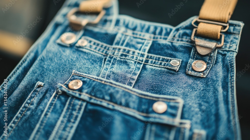 Poster a close-up shot of a pair of worn-out blue jeans with some visible threads and fabric texture