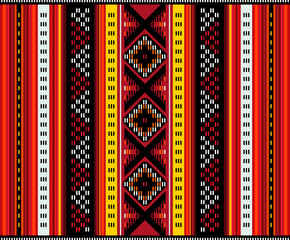 Closeup To A Beautiful Handcrafted Sadu Style Traditional Arabian Rug