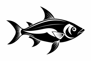 tetra fish line art silhouette vector illustration