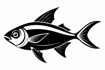 tetra fish line art silhouette vector illustration