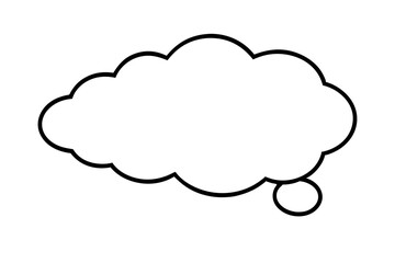 thought bubble thinking cloud line art silhouette vector illustration