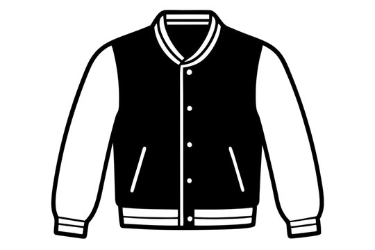 recommend clip art: varsity jacket line art silhouette vector illustration