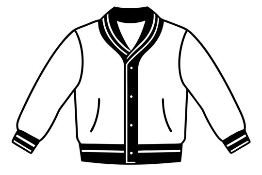 recommend clip art: varsity jacket line art silhouette vector illustration