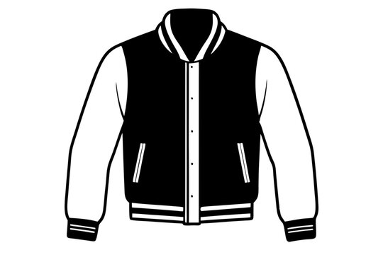 recommend clip art: varsity jacket line art silhouette vector illustration