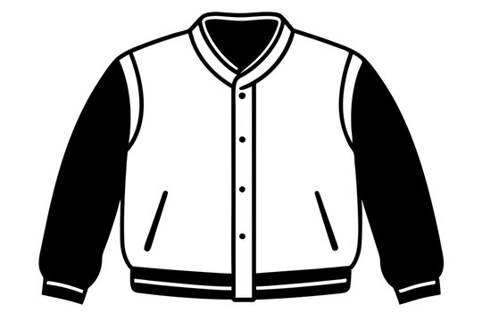 recommend clip art: varsity jacket line art silhouette vector illustration