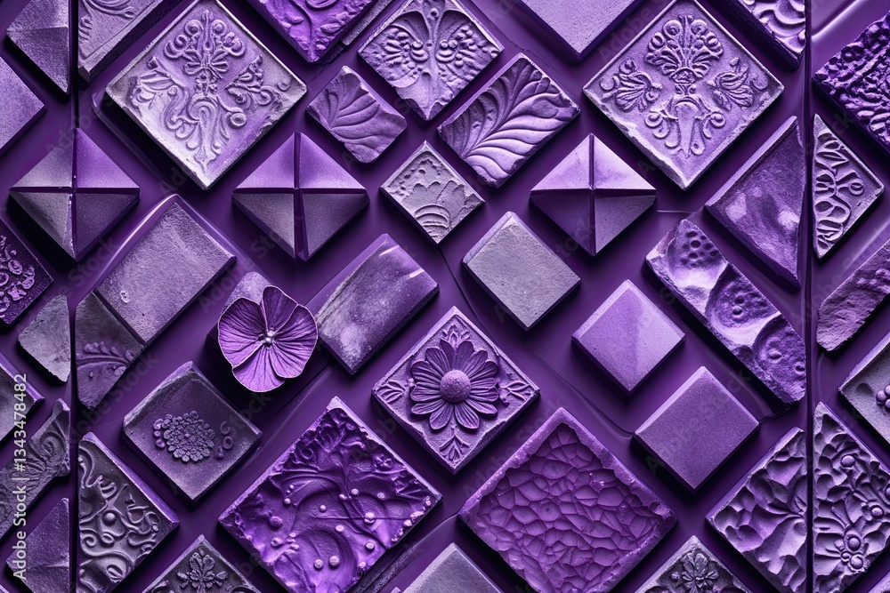 Poster sophisticated purple tile background texture and pattern design