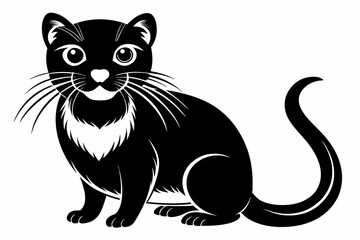 whisker line art silhouette vector illustration