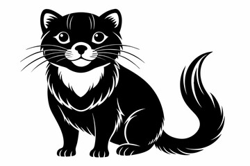 whisker line art silhouette vector illustration
