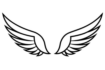 wings line art silhouette vector illustration