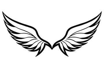 wings line art silhouette vector illustration