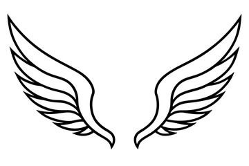 wings line art silhouette vector illustration