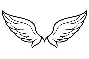 wings line art silhouette vector illustration