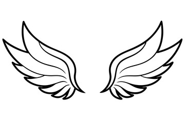 Obraz premium wings line art silhouette vector illustration