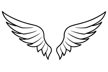 wings line art silhouette vector illustration