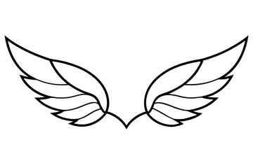 wings line art silhouette vector illustration