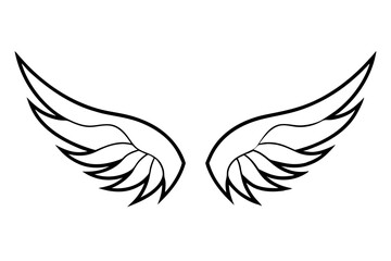 wings line art silhouette vector illustration