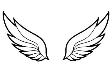 wings line art silhouette vector illustration