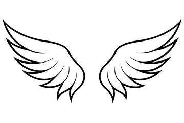 wings line art silhouette vector illustration
