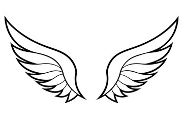 wings line art silhouette vector illustration