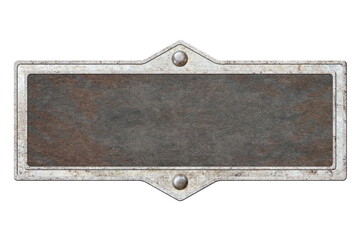 vintage metal frame whis grunge texture insade isolated on white