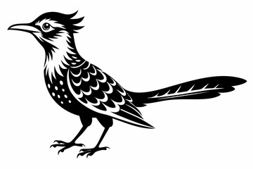wryneck bird line art silhouette vector illustration