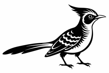 wryneck bird line art silhouette vector illustration