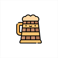 vector illustration of a glass of beer