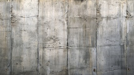 Fototapeta premium A weathered and cracked concrete wall showing detailed imperfections