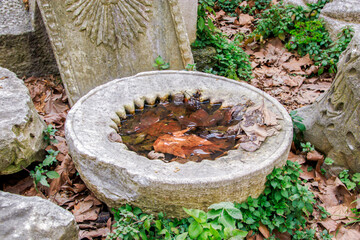 detail of ancient  roman period stone bowl