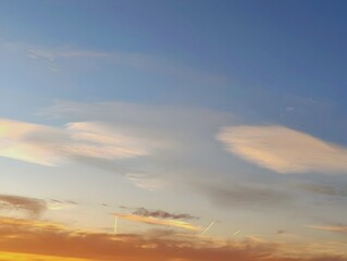 Blue orange bright sky white clouds photography view evening sunset background gift card hd backdrop beautiful romantic wallpaper