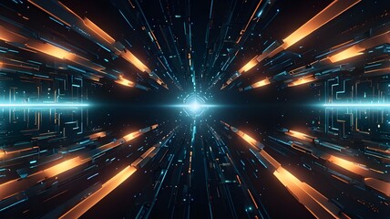 Fototapeta premium A futuristic floating geometric pattern with a soft glow