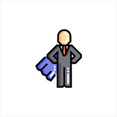 3d man with a magnifying glass