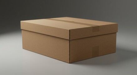 Simple cardboard box with tape.