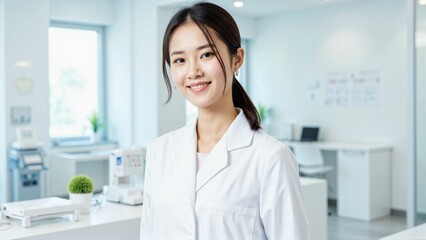 Asian Female Healthcare Professional in a Private Medical Clinic: Skilled Doctor Providing Quality Medical Care in a Clean and Modern Facility