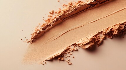 A subtle, light swatch of makeup, providing a base for the complexion, creating a natural and luminous glow.
