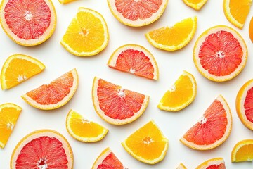Vibrant grapefruit and orange wedges create a citrus explosion