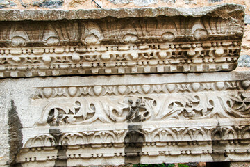 detail of ancient roman stone frieze