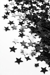 Naklejka premium A collection of shiny stars on a white background